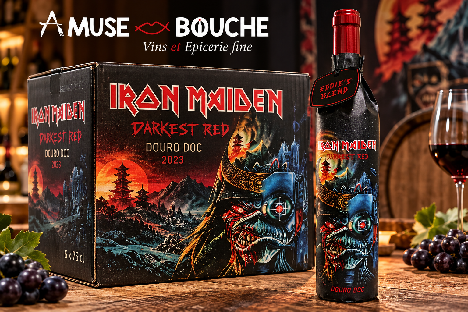 Coffre vin rouge "Iron Maiden - 2023"